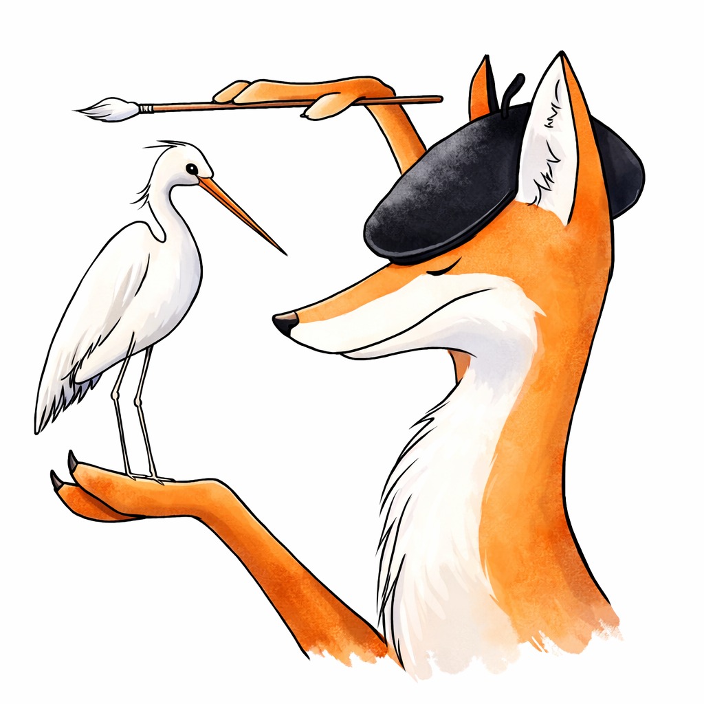 LéonarT le renard artiste — mascotte de l'Atelier LéonarT